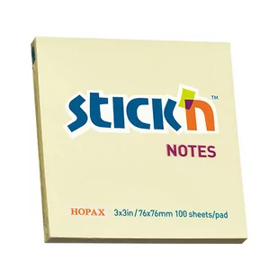 StickN Karteczki samoprzylepne 76x76/100 żółte pastel 21007 HO5006 - Etykiety samoprzylepne i bloki etykiet - miniaturka - grafika 3