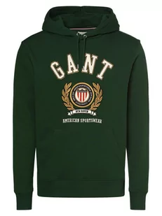Gant - Męska bluza z kapturem, zielony - Bluzy męskie - miniaturka - grafika 1