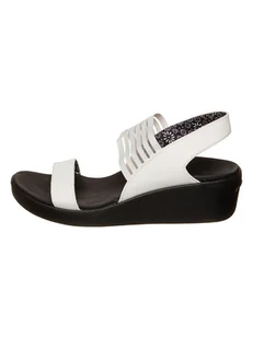 Skechers Sandały "Rumble" w kolorze białym na koturnie - Sandały damskie - miniaturka - grafika 1