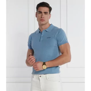 Koszule męskie - GUESS Polo | Regular Fit | z dodatkiem jedwabiu - grafika 1