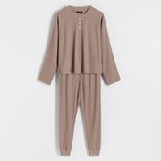 Piżamy damskie - Reserved - Dwuczęściowa piżama z bawełną - Fioletowy - miniaturka - grafika 1