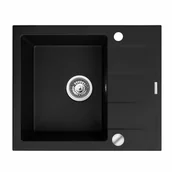 Zlewozmywaki - Pyramis Zlewozmywak granitowy Kos Czarny - miniaturka - grafika 1