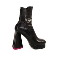 Botki damskie - Lamoda Damskie botki, Czarny Stretch PU, 38 EU - miniaturka - grafika 1