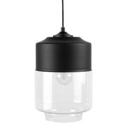 Lampy sufitowe - Beliani Lampa wisząca ze szkła czarna i przezroczysta JURUA czarny - miniaturka - grafika 1