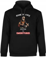 Bluzy męskie - BLUZA MĘSKA Z KAPTUREM PREZENT DLA DZIADKA EMERYTA CZARNA R-XL A26 - miniaturka - grafika 1