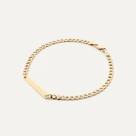 Bransolety męskie - Męska Bransoletka Prostokątna Blaszka, Łańcuszek Giorre - miniaturka - grafika 1