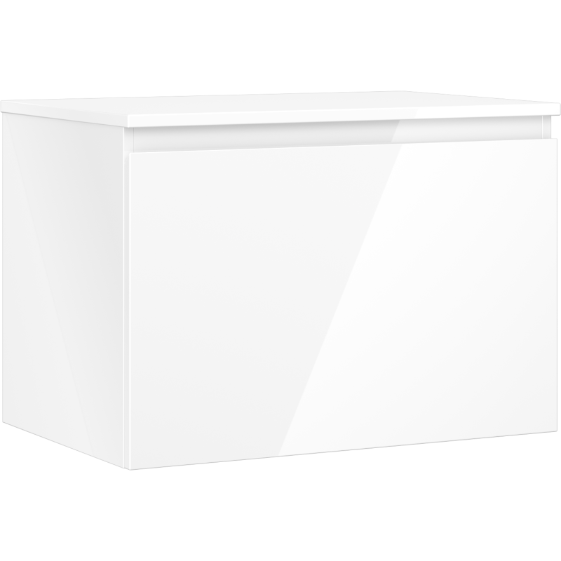Mexen Orio szafka łazienkowa podumywalkowa 70 cm z blatem, 1 szuflada, biała połysk - 91A10-07047-1-BFC00