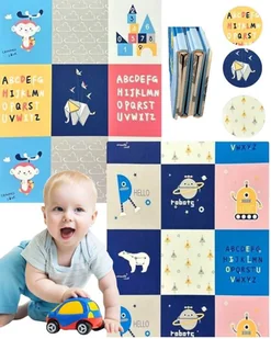 MATA EDUKACYJNA DLA DZIECI SKŁADANA DWUSTRONNA PIANKOWA XXL 180/200 - Maty edukacyjne - miniaturka - grafika 1