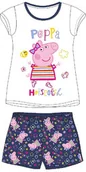 Piżamy dla dziewczynek - Piżama z krótkim rękawem dla dziewczynki Świnka Peppa Biała - miniaturka - grafika 1