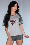 Piżamy damskie - Piżama Jeanette Szara - miniaturka - grafika 1