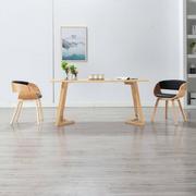 Krzesła - vidaXL Krzesła jadalniane, 2 szt., drewniana rama, czarne, ekoskóra - miniaturka - grafika 1