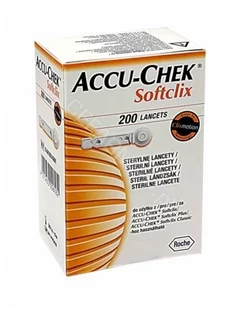 Roche Lancety Accu-chek Softclix x 200 szt - Glukometry i akcesoria dla diabetyków - miniaturka - grafika 1