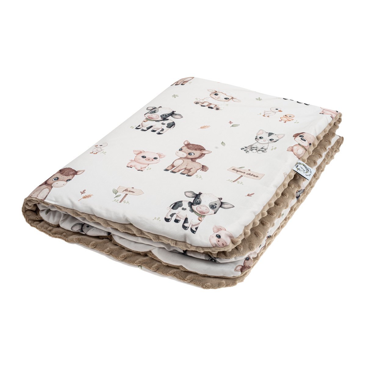 Kocyk Średniaka Light bawełna - minky 75x100 cm Farma