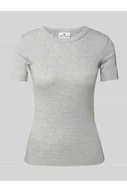 Koszulki i topy damskie - T-shirt z prążkowanym okrągłym dekoltem - Champion - miniaturka - grafika 1