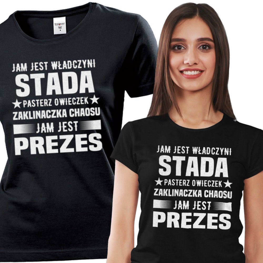 Koszulka damska Jam jest Prezes Prezent Dla Kobiety Prezeski Szefowej XL