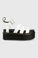 Sandały damskie - Dr. Martens sandały skórzane damskie kolor biały na platformie - miniaturka - grafika 1