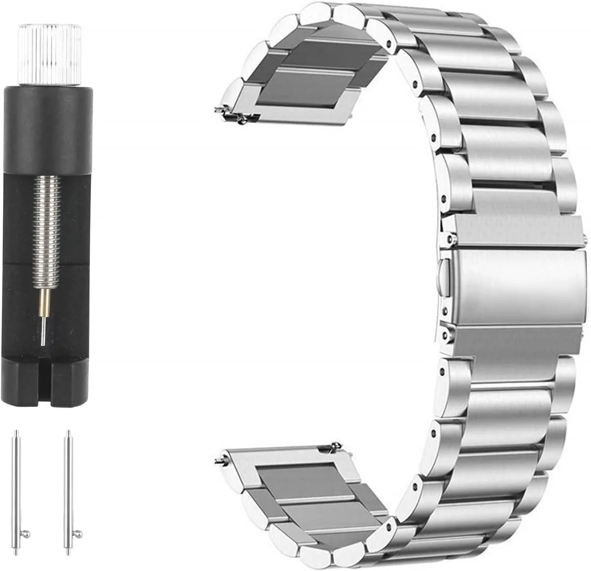 BRANSOLETKA DO ZEGARKA 20 MM STAL NIERDZEWNA SREBRNA