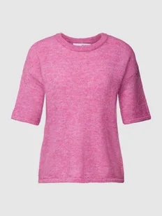 Bluzka z dzianiny z okrągłym dekoltem model ‘MALINE-LILIANA’ - Koszulki i topy damskie - miniaturka - grafika 1