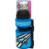 Shakery i bidony sportowe - Bidon rowerowy dziecięcy niebieski + koszyk 250 ml 4bike junior - miniaturka - grafika 1