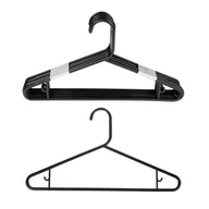 Wieszaki do szafy - Wieszak do ubrań plastikowy czarny 8 sztuk - miniaturka - grafika 1
