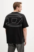 Koszulki męskie - Diesel t-shirt bawełniany T-BOGGY-MEGOVAL-D męski kolor czarny wzorzysty A11302.0HGAM - miniaturka - grafika 1