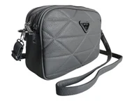 Torebki damskie - Torebka Damska A5, Pikowana Szara Mała Listonoszka Na Ramię, Kuferek Damski - miniaturka - grafika 1