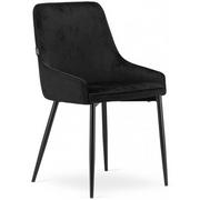 Krzesła - Czarne welurowe krzesło kuchenne - Cinar 3X - miniaturka - grafika 1