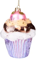 Ozdoby bożonarodzeniowe - BRUBAKER Cupcake - ręcznie malowana szklana bombka choinkowa - figurka ozdoby choinkowej zabawna zawieszka bombka choinkowa - 13 cm - miniaturka - grafika 1