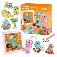 Zabawki kreatywne - Haft Diamentowy Dinozaury Naklejki Xxl Ramka - miniaturka - grafika 1