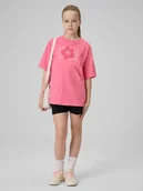 Spodnie i spodenki dla dziewczynek - 4F Spodenki dresowe dziewczęce - czarne 146 (10-11 lat) - miniaturka - grafika 1