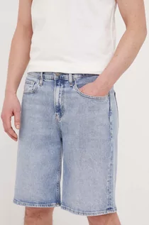 Spodenki męskie - Calvin Klein szorty jeansowe męskie kolor niebieski - grafika 1