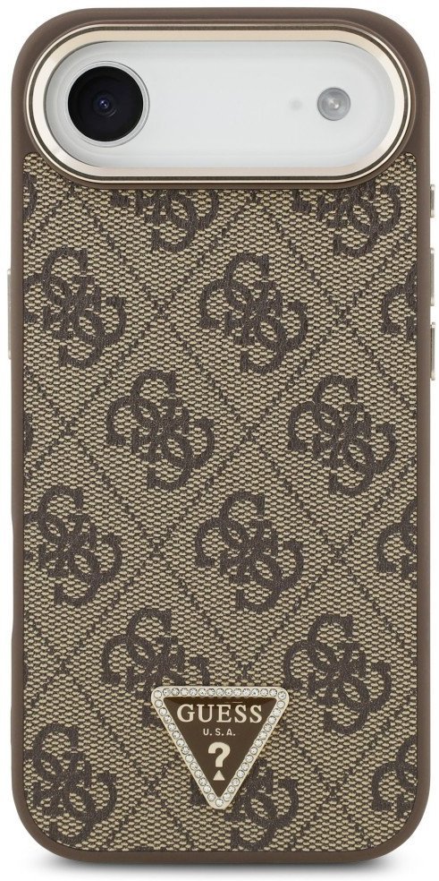 Etui Guess 4G Triangle Logo MagSafe do iPhone Air brązowy złoty