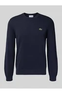 Swetry męskie - Sweter z dzianiny kroju regular fit z mieszanki bawełny - Lacoste - miniaturka - grafika 1