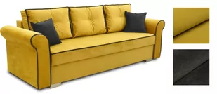 Kanapa rozkładana sofa z funkcją spania Pele C49 - Musztardowy / Grafit | Kronos 11 / Kronos 34 - Sofy i kanapy - miniaturka - grafika 1
