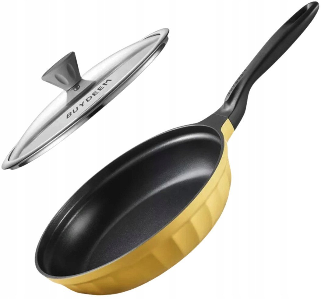BUYDEEM Aluminiowa patelnia z nieprzywierającą powłoką 25 cm, model CP151, kolor Mellow Yellow