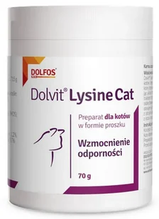 DOLFOS Dolvit Lysine Cat 70g (proszek) - Suplementy i witaminy dla kotów - miniaturka - grafika 1