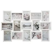 Ramki na zdjęcia - Atmosphera Ramki zdjęcia kolaż 15 elementów postarzane kolor biały Atmosphera 162216biały - miniaturka - grafika 1