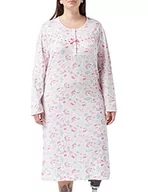Piżamy damskie - Marlon Damska koszula nocna Lois z długim rękawem z bawełny Jersey, różowy, 34-36 - miniaturka - grafika 1
