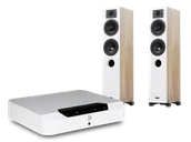 Zestawy stereo - Bluesound POWERNODE EDGE (biały) + Diva 5 (dąb) - miniaturka - grafika 1