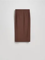 Spódnice - Reserved - Spódnica midi z wiskozą - brązowy - miniaturka - grafika 1