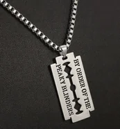 Naszyjnik wisiorek peaky blinders żyletka srebrny prezent