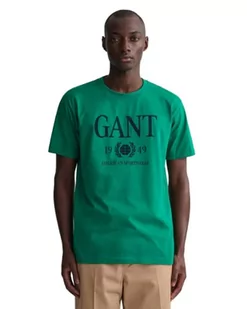 GANT Męski t-shirt retro Crest, zielony (Lush Green), standardowy, zielony, S - Koszulki męskie - miniaturka - grafika 1