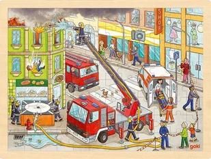 Zestaw drewnianych puzzli Straż pożarna Goki - Puzzle - miniaturka - grafika 1