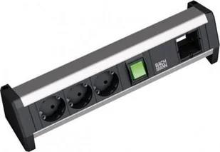 Listwa zasilająca Bachmann DESK 3 gniazda czarna - Listwy zasilające - miniaturka - grafika 1