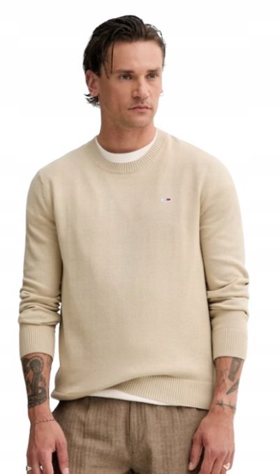 TOMMY JEANS MĘSKI SWETER JASNO NIEBIESKI Z LOGO XL 1JSE