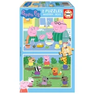 Puzzle - Puzzle drewniane 2x25 Świnka Peppa Educa - miniaturka - grafika 1