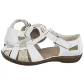 Sandały damskie - Sandały Białe 45869-81 White Combination (RI165-b) Rieker - miniaturka - grafika 1