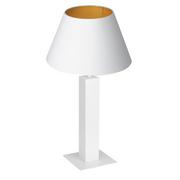 Lampy stojące - Luminex Table lamps 3610 Lampa stołowa lampka 1X60W E27 biały/złoty - miniaturka - grafika 1