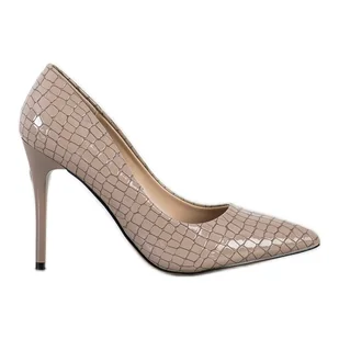 Goodin Modne czółenka na szpilce beżowy - Czółenka - miniaturka - grafika 1