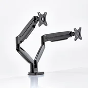 Sprężyny gazowe - Ramię na monitor, podwójne, sprężyna gazowa, czarny - miniaturka - grafika 1